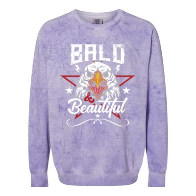 Bald And Beautiful Funny Bald Eagle America Usa 4th Of July Gift Colorblast Crewneck Sweatshirt