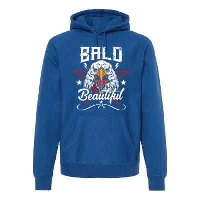 Bald And Beautiful Funny Bald Eagle America Usa 4th Of July Gift Premium Hoodie