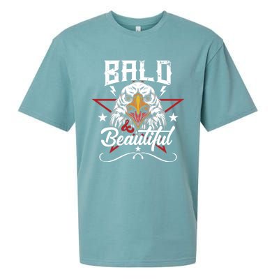 Bald And Beautiful Funny Bald Eagle America Usa 4th Of July Gift Sueded Cloud Jersey T-Shirt