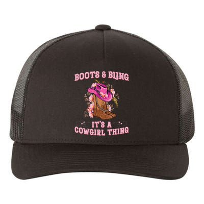 Boots And Bling Its A Cowgirl Thing Cute Love Country Yupoong Adult 5-Panel Trucker Hat