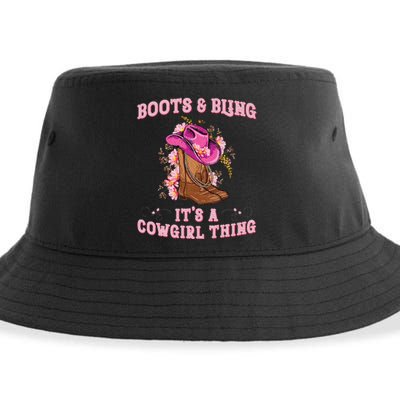 Boots And Bling Its A Cowgirl Thing Cute Love Country Sustainable Bucket Hat