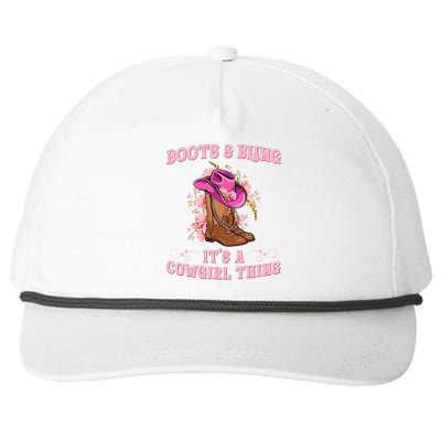 Boots And Bling Its A Cowgirl Thing Cute Love Country Snapback Five-Panel Rope Hat