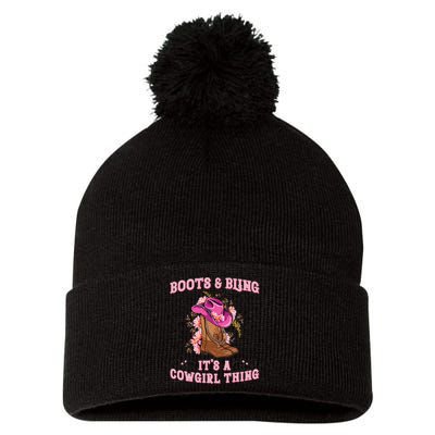 Boots And Bling Its A Cowgirl Thing Cute Love Country Pom Pom 12in Knit Beanie