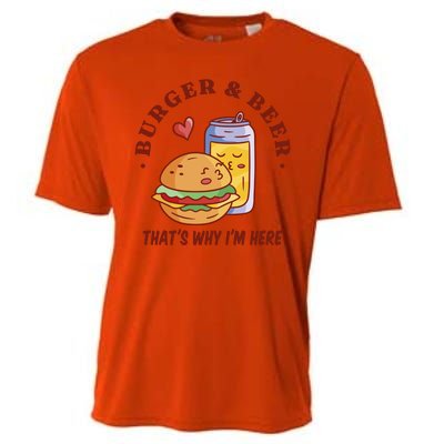 Burger And Beer That's Why I'm Here Cooling Performance Crew T-Shirt