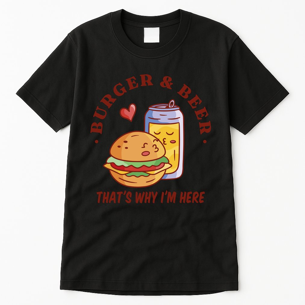 Burger And Beer That's Why I'm Here Tall T-Shirt