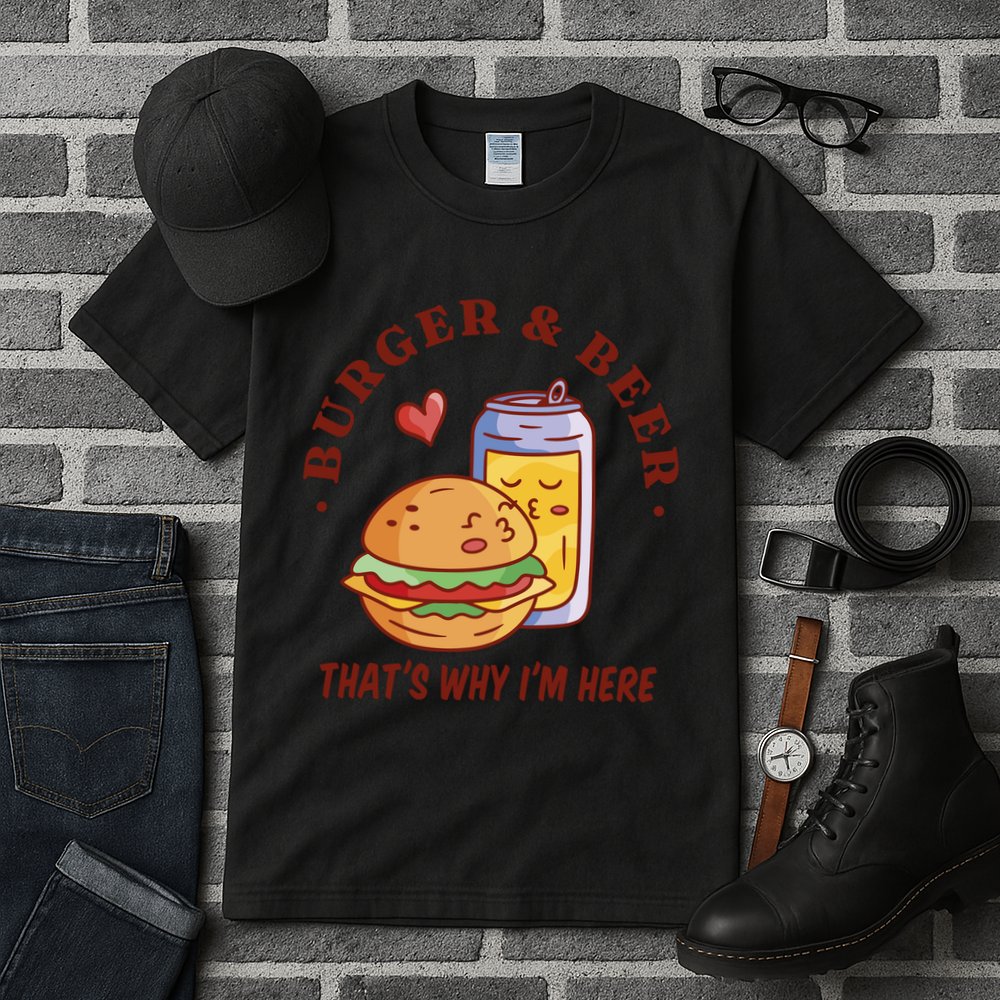 Burger And Beer That's Why I'm Here Tall T-Shirt