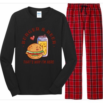 Burger And Beer That's Why I'm Here Long Sleeve Pajama Set