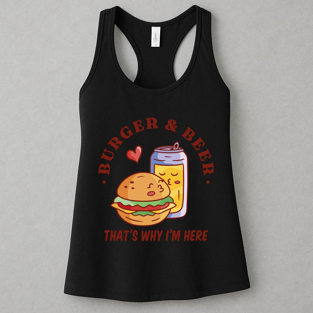 Burger And Beer That's Why I'm Here Womens Tank Top