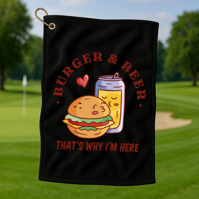 Burger And Beer That's Why I'm Here Golf Towel