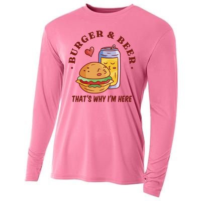 Burger And Beer That's Why I'm Here Cooling Performance Long Sleeve Crew