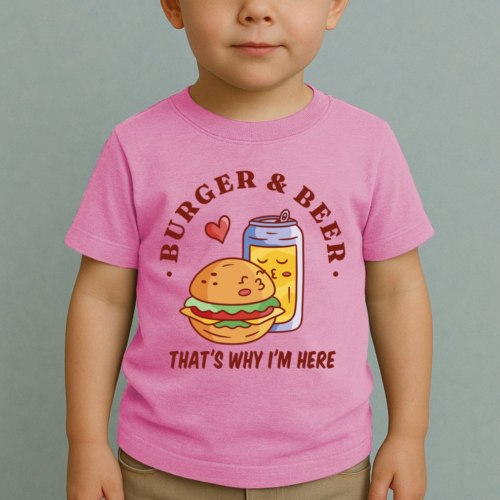 Burger And Beer That's Why I'm Here Toddler T-Shirt