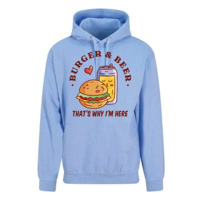 Burger And Beer That's Why I'm Here Unisex Surf Hoodie