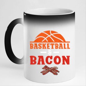 Basketball And Bacon Lover Basketball 11oz Black Color Changing Mug