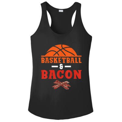 Basketball And Bacon Lover Basketball Ladies PosiCharge Competitor Racerback Tank