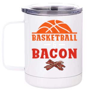 Basketball And Bacon Lover Basketball 12 oz Stainless Steel Tumbler Cup