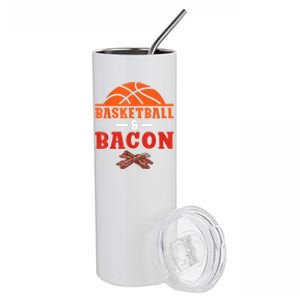 Basketball And Bacon Lover Basketball Stainless Steel Tumbler