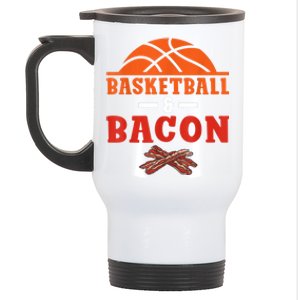 Basketball And Bacon Lover Basketball Stainless Steel Travel Mug