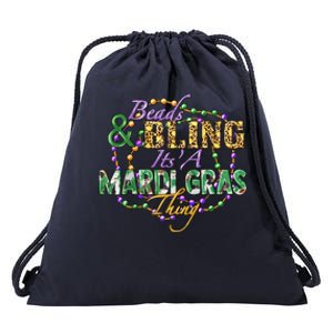 Beads And Bling It's' A Mardi Gras Thing Funny Mardi Gras Festival Drawstring Bag