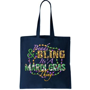 Beads And Bling It's' A Mardi Gras Thing Funny Mardi Gras Festival Tote Bag