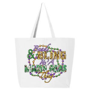 Beads And Bling It's' A Mardi Gras Thing Funny Mardi Gras Festival 25L Jumbo Tote