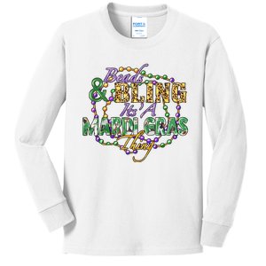 Beads And Bling It's' A Mardi Gras Thing Funny Mardi Gras Festival Kids Long Sleeve Shirt