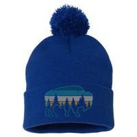 Bison American Buffalo Vintage National Park Souvenir Gift Cool Gift Pom Pom 12in Knit Beanie