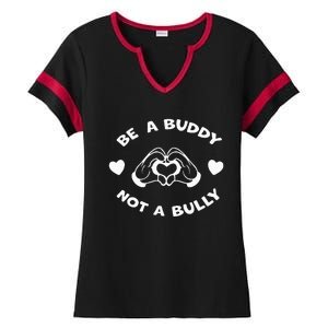 Be a Buddy Not a Bully Unity Day Orange Anti Bullying Ladies Halftime Notch Neck Tee