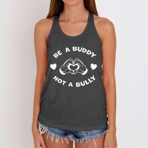 Be a Buddy Not a Bully Unity Day Orange Anti Bullying Women's Knotted Racerback Tank