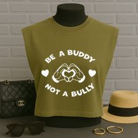 Be a Buddy Not a Bully Unity Day Orange Anti Bullying Garment-Dyed Women's Muscle Tee