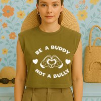 Be a Buddy Not a Bully Unity Day Orange Anti Bullying Garment-Dyed Women's Muscle Tee