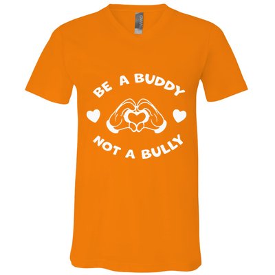 Be a Buddy Not a Bully Unity Day Orange Anti Bullying V-Neck T-Shirt