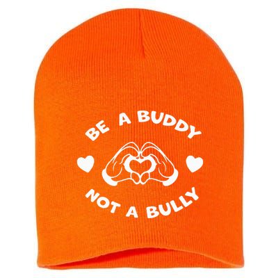 Be a Buddy Not a Bully Unity Day Orange Anti Bullying Short Acrylic Beanie