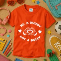 Be a Buddy Not a Bully Unity Day Orange Anti Bullying Kids T-Shirt