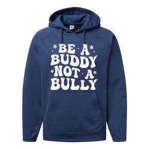 Be a Buddy Not a Bully Orange Anti Bullying Unity Day Performance Fleece Hoodie