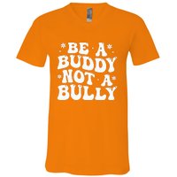 Be a Buddy Not a Bully Orange Anti Bullying Unity Day V-Neck T-Shirt