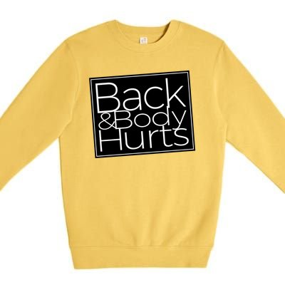 Back And Body Hurts Cool And Funny Workout Top Premium Crewneck Sweatshirt