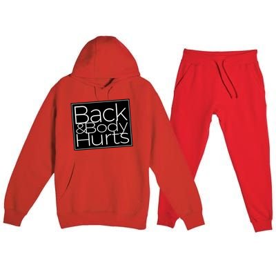 Back And Body Hurts Cool And Funny Workout Top Premium Hooded Sweatsuit Set