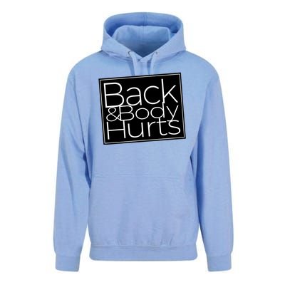 Back And Body Hurts Cool And Funny Workout Top Unisex Surf Hoodie