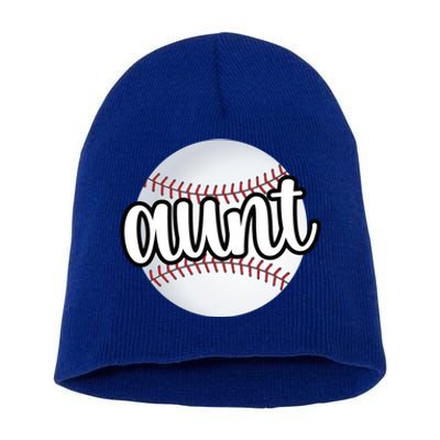 Baseball Aunt Baseball Fan Proud Baseball Auntie Gift Short Acrylic Beanie