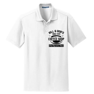 Bill And Bobs Coffee Shop One Cup At A Time Dry Zone Grid Polo