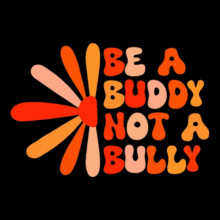 Be A Buddy Not A Bully Groovy Orange Unity Day Anti Bullying Poster