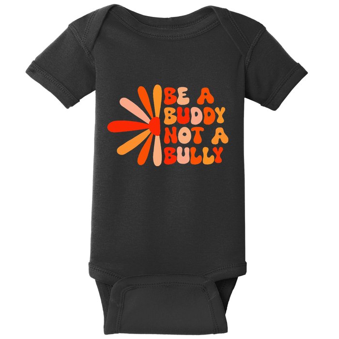 Be A Buddy Not A Bully Groovy Orange Unity Day Anti Bullying Baby Bodysuit