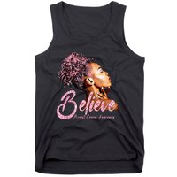 Believe Afro Black Girls Breast Cancer Awareness Gift Tank Top