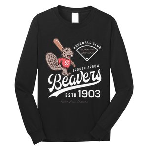 Broken Arrow Beavers Retro Minor League Baseball Team Long Sleeve Shirt