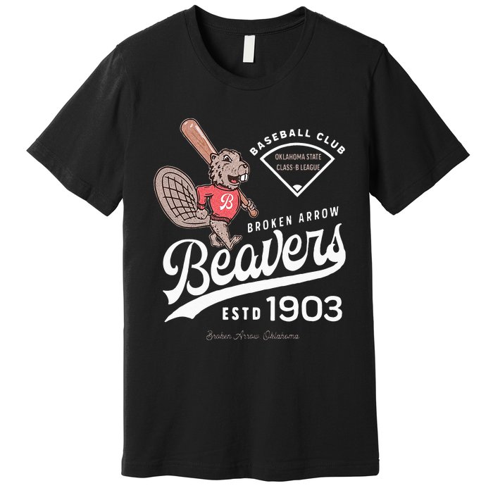 Broken Arrow Beavers Retro Minor League Baseball Team Premium T-Shirt