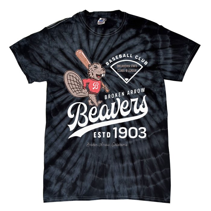 Broken Arrow Beavers Retro Minor League Baseball Team Tie-Dye T-Shirt