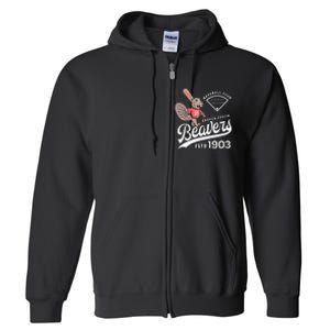 Broken Arrow Beavers Retro Minor League Baseball Team Full Zip Hoodie