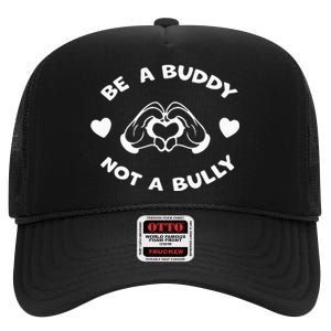 Be a Buddy Not a Bully Unity Day Orange Anti Bullying High Crown Mesh Back Trucker Hat