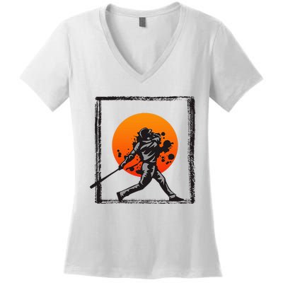 Baseball Apparel Baseball Women's V-Neck T-Shirt