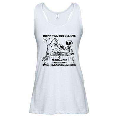 Bigfoot Alien Bar Drink Till You Believe Ladies Essential Flowy Tank